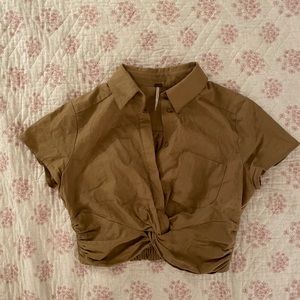 Free People Lust For Life Top in Golden Green—XS